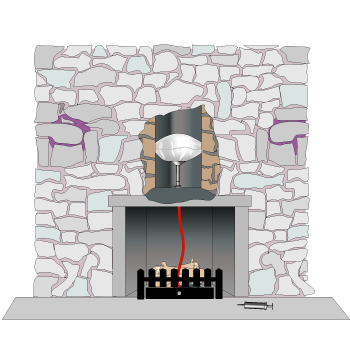 Rectangular Balloon Inside Chimney